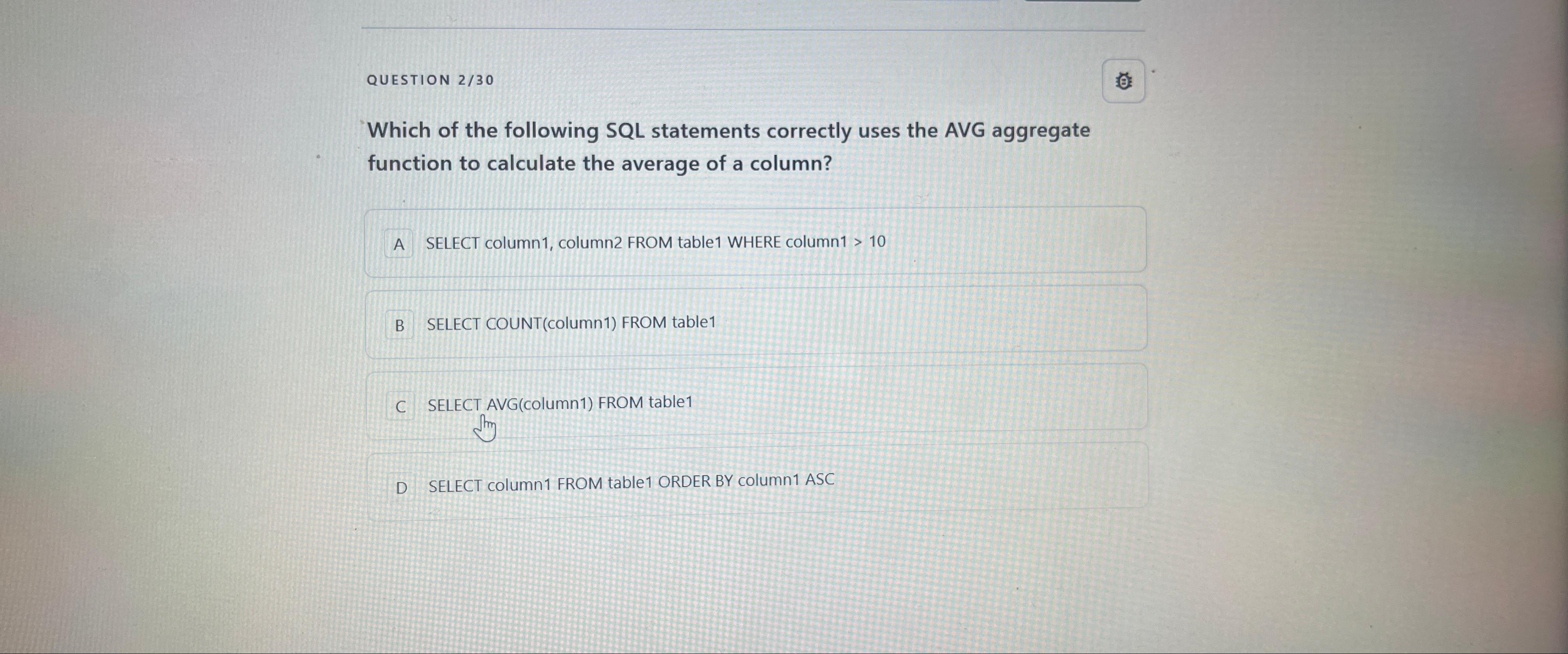 Solved QUESTION 230Which Of The Following SQL Statements | Chegg.com