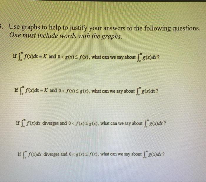 Solved Use graphs to help to justify your answers to the | Chegg.com
