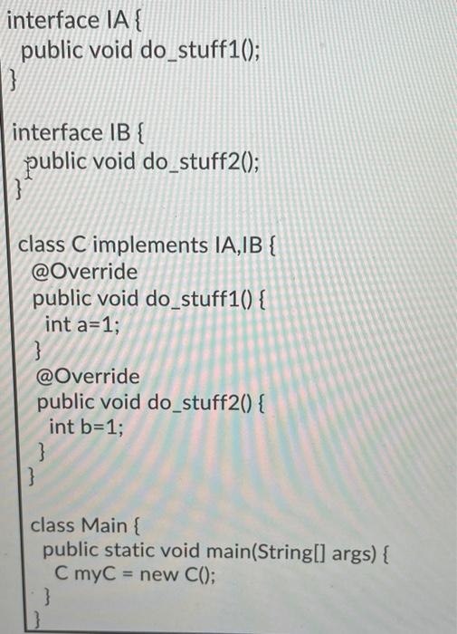 Solved Java C# using System; interface IA public void