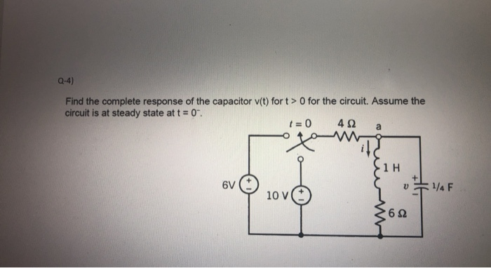 Solved Find The Complete Response Of The Capacitor V T F Chegg Com