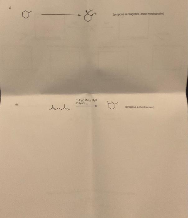 Solved Complete the schemes by choosing the proper reagents, | Chegg.com