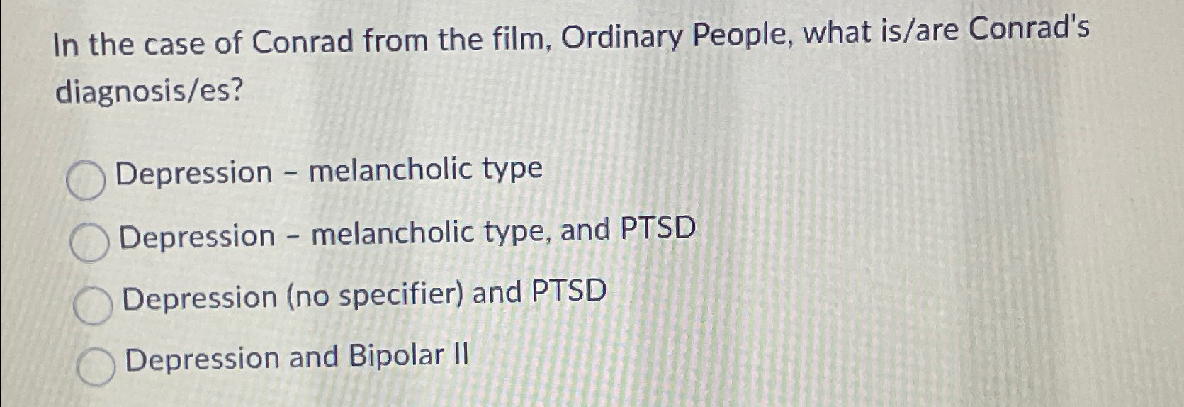 Solved In the case of Conrad from the film, Ordinary People, | Chegg.com