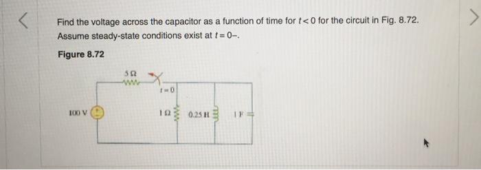 Solved Find the voltage across the capacitor as a function | Chegg.com