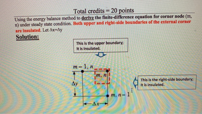 Solved Total credits = 20 points Using the energy balance | Chegg.com