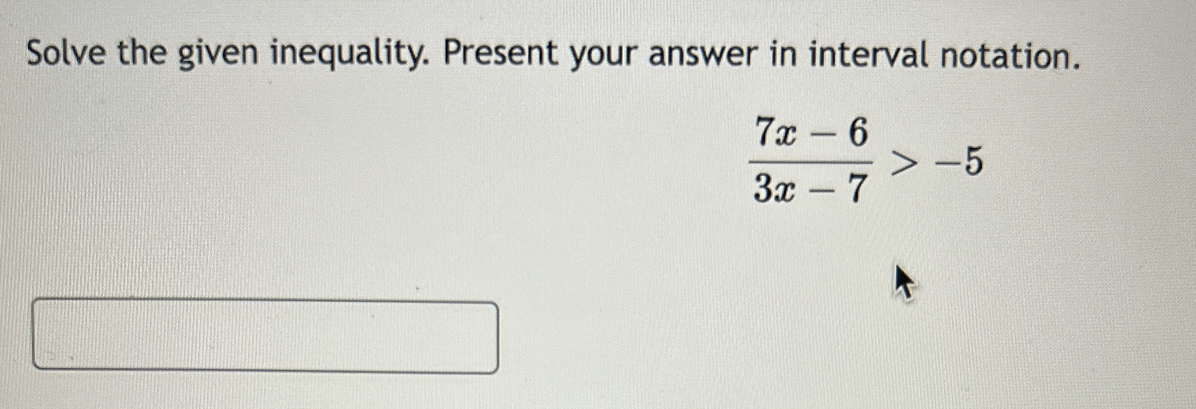 Solved Solve the given inequality. Present your answer in | Chegg.com