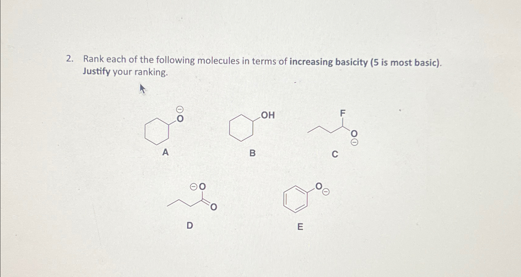 Solved Rank each of the following molecules in terms of | Chegg.com