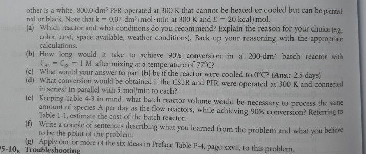 Solved P5-9. The Liquid-phase Reaction A+B C Follows An | Chegg.com