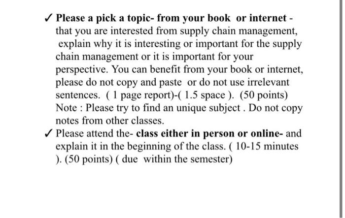 Solved Please a pick a topic- from your book or internet | Chegg.com