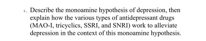 monoamine hypothesis journal