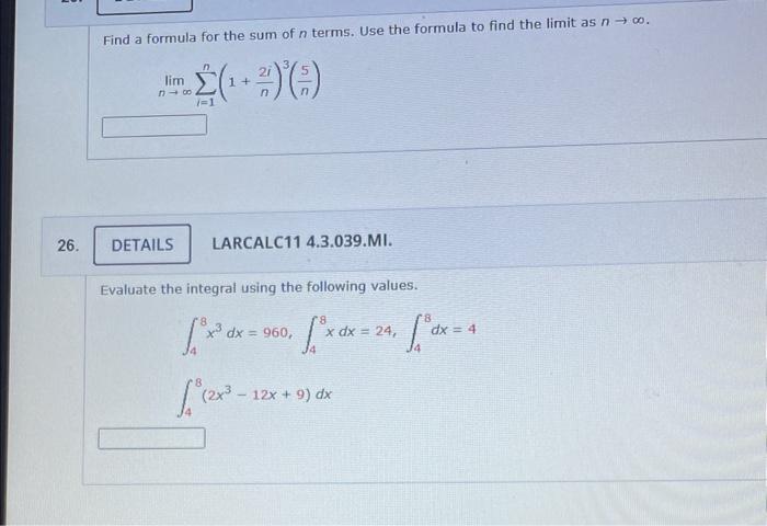Solved 26. Find a formula for the sum of n terms. Use the | Chegg.com