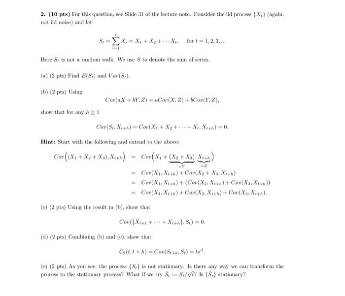 Solved 2 10 Pts For This Question See Slide 31 Of The