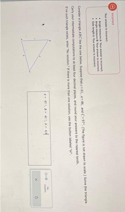 Solved Incorrect Your answer is incorrect. - Angle measure | Chegg.com
