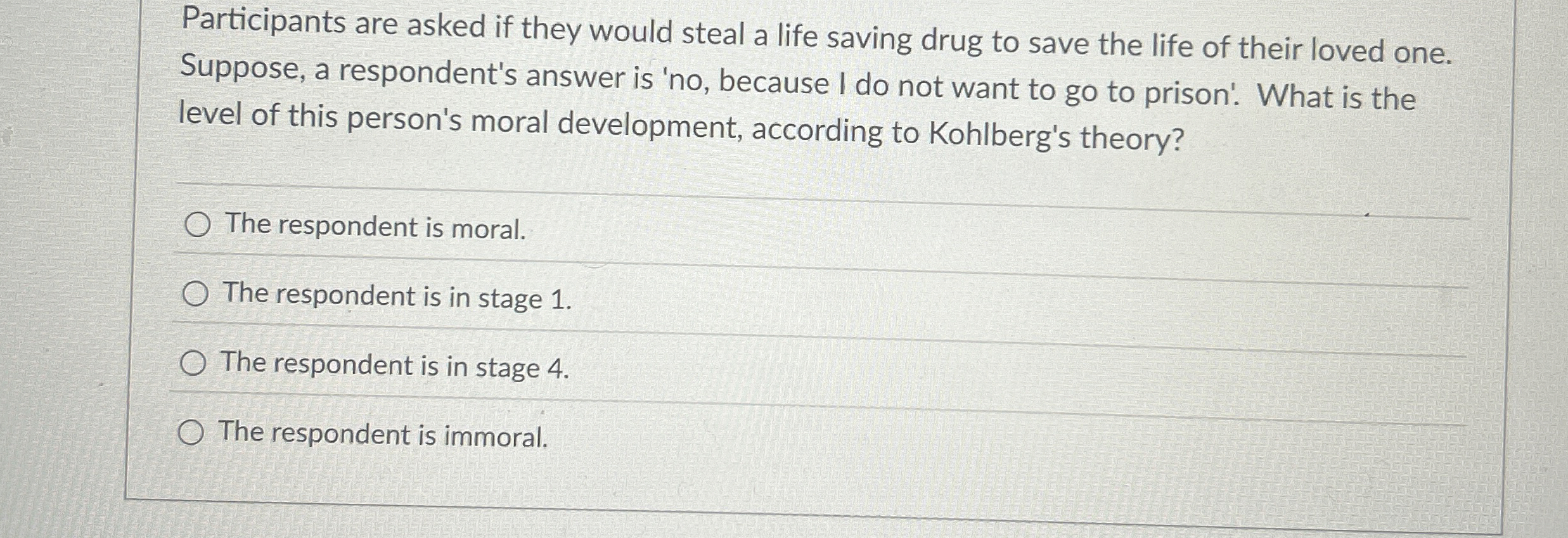 Solved Participants are asked if they would steal a life