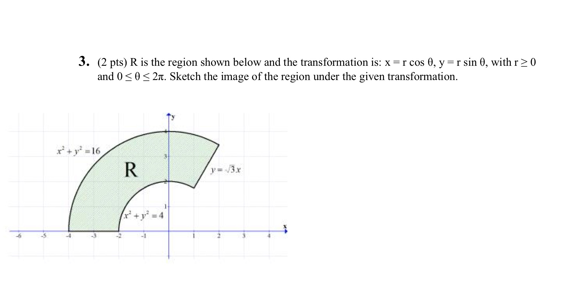 Solved R is the region shown below and the transformation | Chegg.com