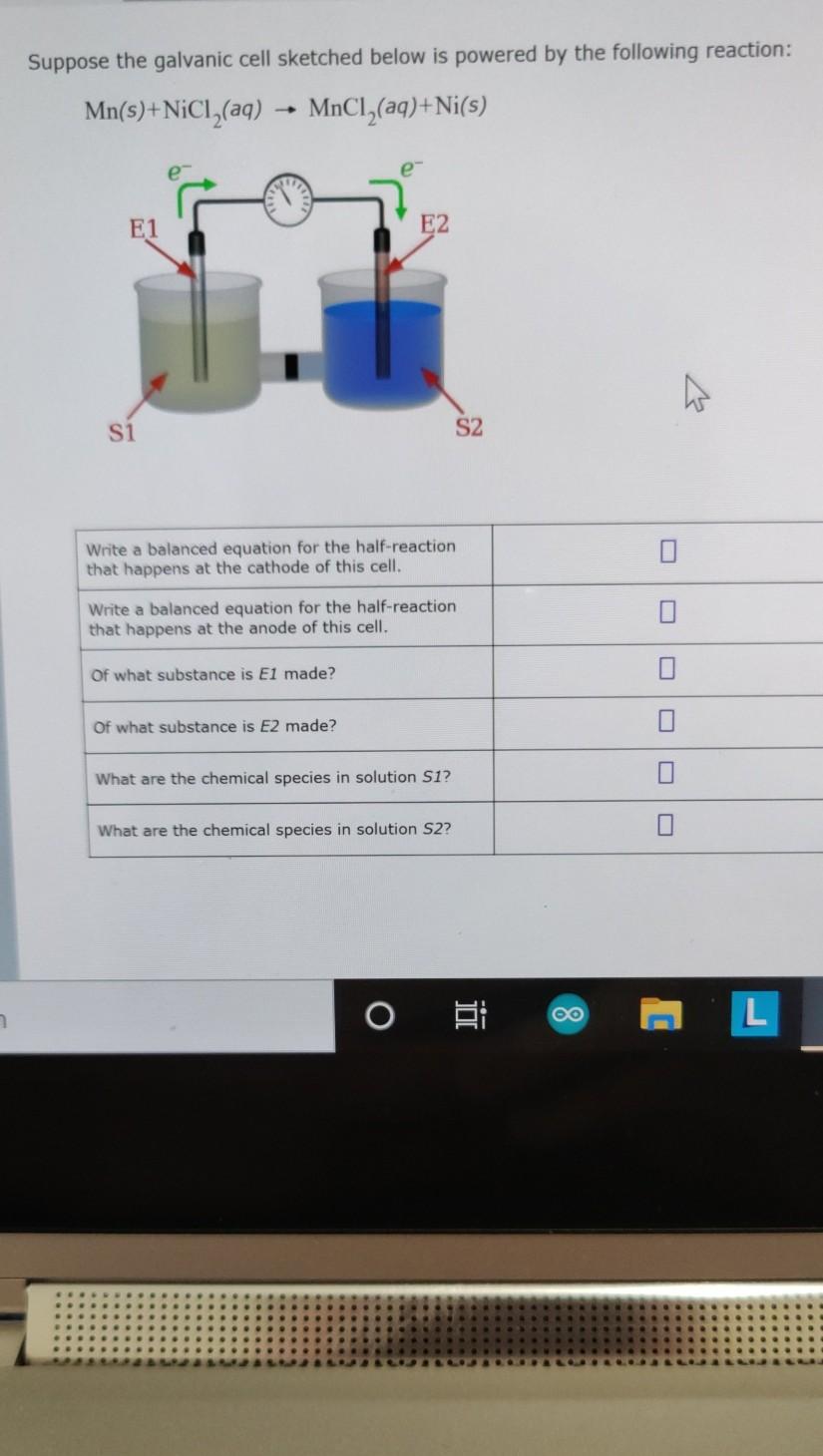 Solved Suppose the galvanic cell sketched below is powered | Chegg.com
