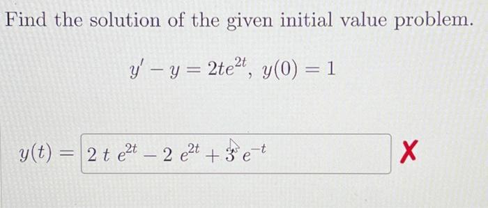Solved Find the solution of the given initial value problem. | Chegg.com