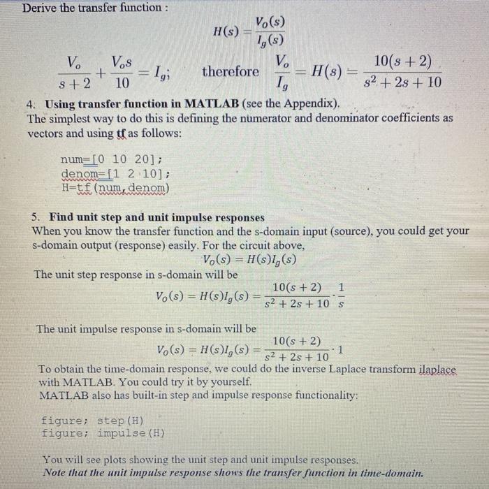 Solved PART 2: Find Unit Step and Impulse Responses using | Chegg.com