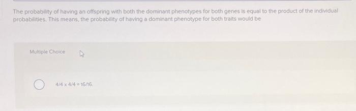 Solved The probability of having an offspring with both the | Chegg.com