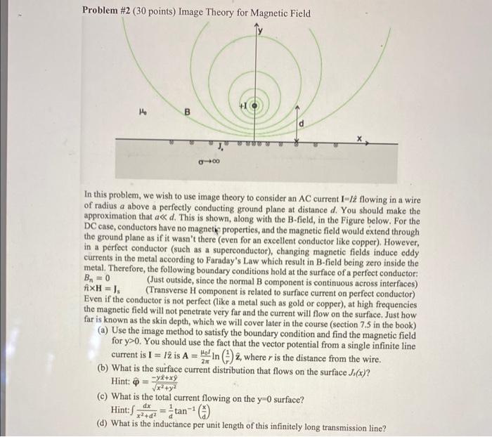Solved Problem \#2 ( 30 points) Image Theory for Magnetic | Chegg.com