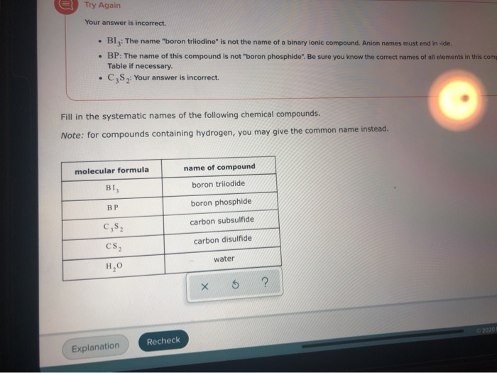 Solved Try Again Your Answer Is Incorrect Biz The Name Chegg Com