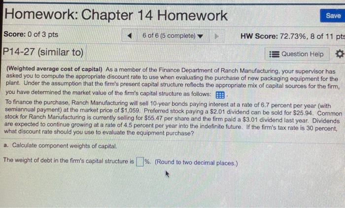 Solved Homework: Chapter 14 Homework Save Score: 0 of 3 pts | Chegg.com
