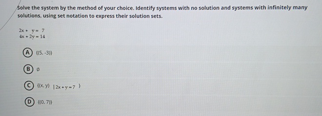 Solved Solve the system by the method of your choice. | Chegg.com