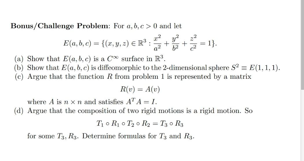 Solved Bonus/Challenge Problem: For A,b,c>0 And Let | Chegg.com