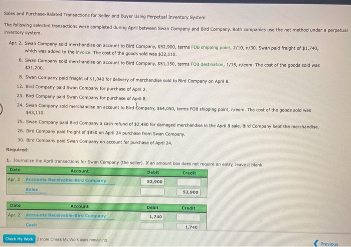 Sales And Purchase Related Transactions For Seller Chegg 