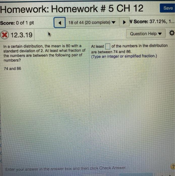 Solved Save Homework: Homework # 5 CH 12 Score: 0 of 1 pt 19 | Chegg.com