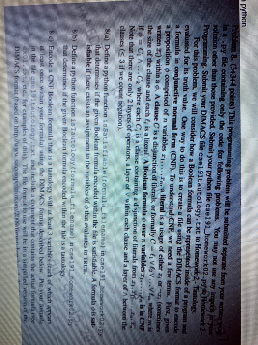 python Problem 8. (3+3+4 points) This programming | Chegg.com