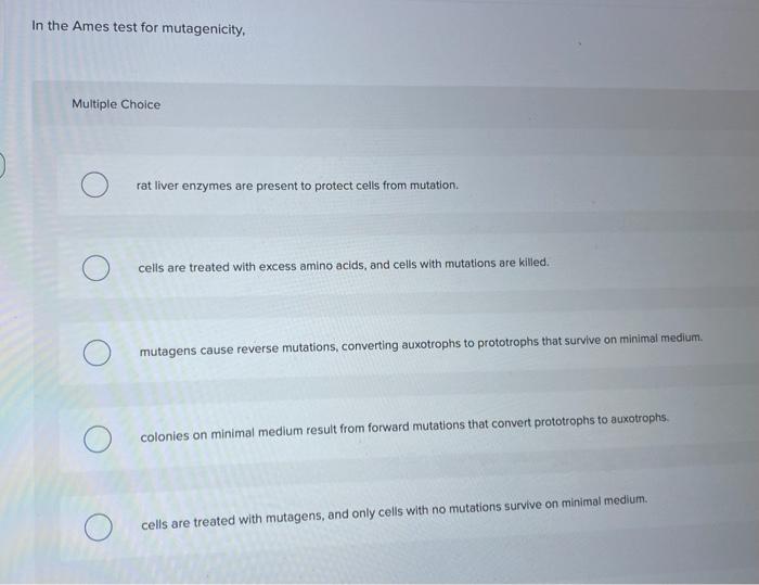 Solved Help In the Ames test, why were rat liver enzymes