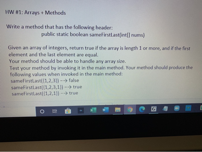 array methods - nice - array methods values() length()... Solved HW #1: Arrays + Methods Write a method that has the | Chegg.com