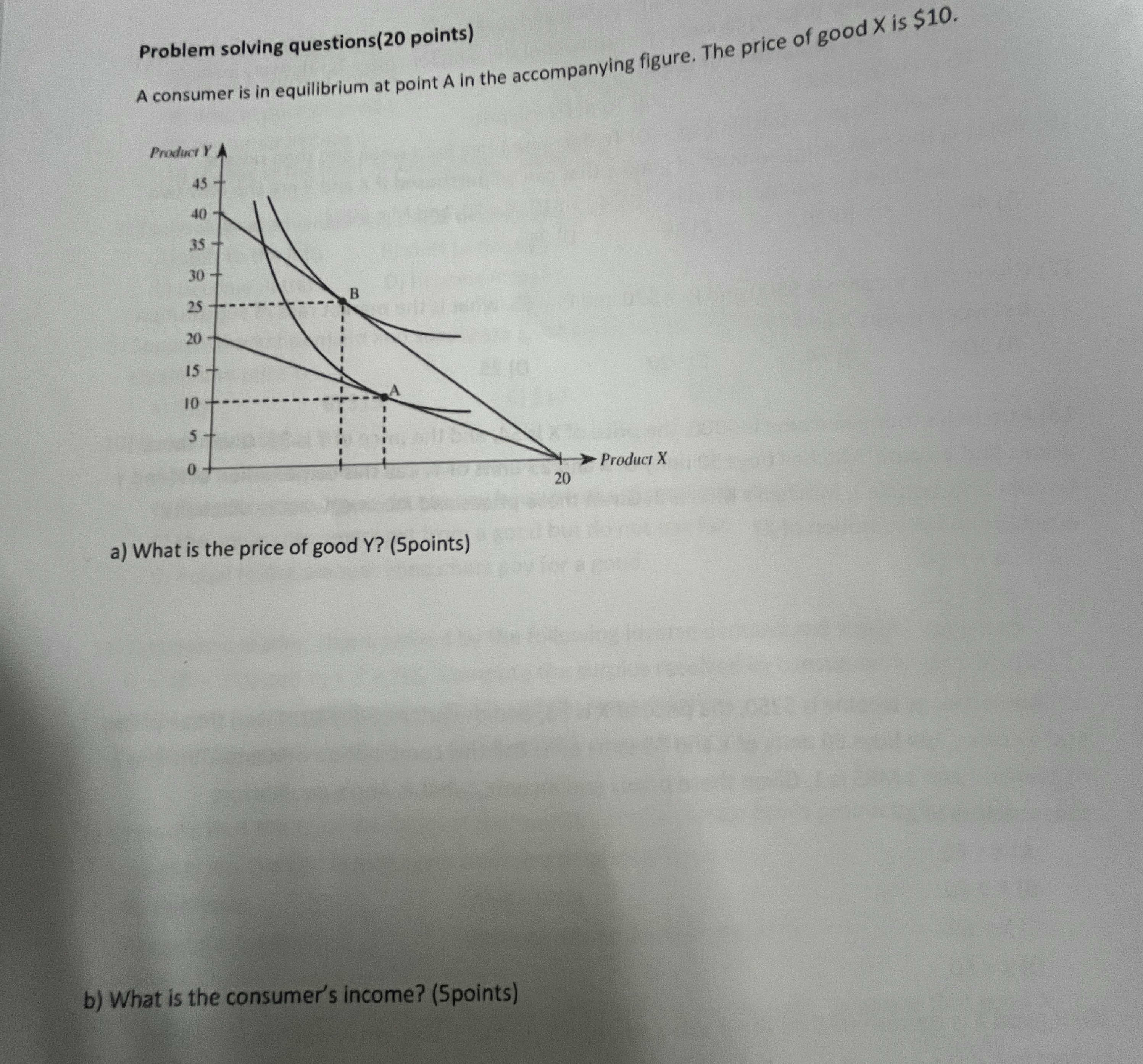 Problem solving questions(20 ﻿points)A consumer is in