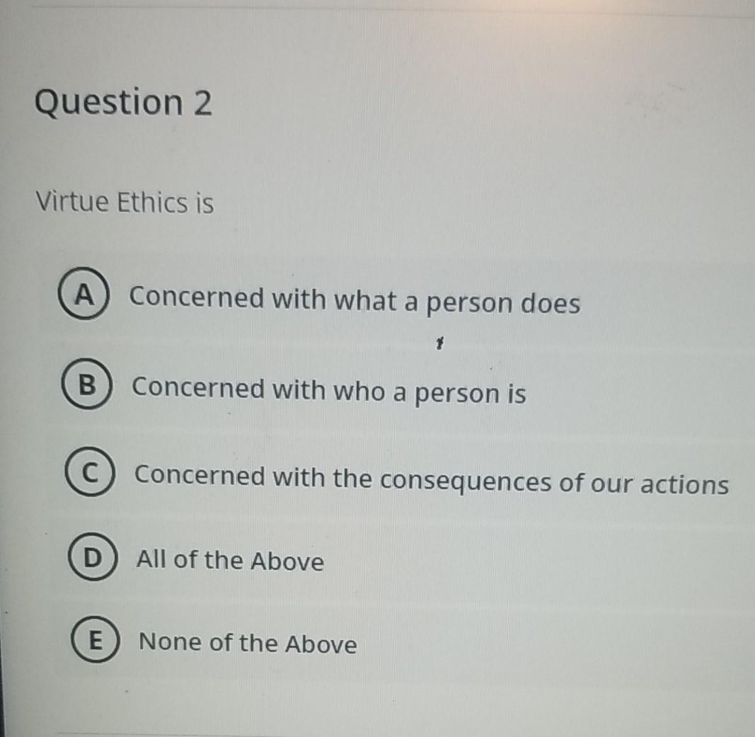 Solved Test Content Question 1 It Is Not One Of The Virtues | Chegg.com