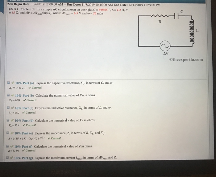 Solved 22 8 Begin Date 10 6 19 12 00 00 Am Due Date Chegg Com