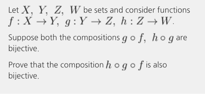 Solved Let X Y Z W Be Sets And Consider Functions F Xy 1700