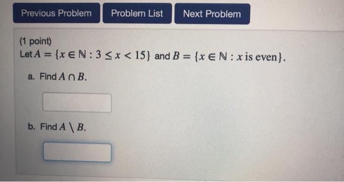 Solved Previous Problem Problem List Next Problem (1 point) | Chegg.com