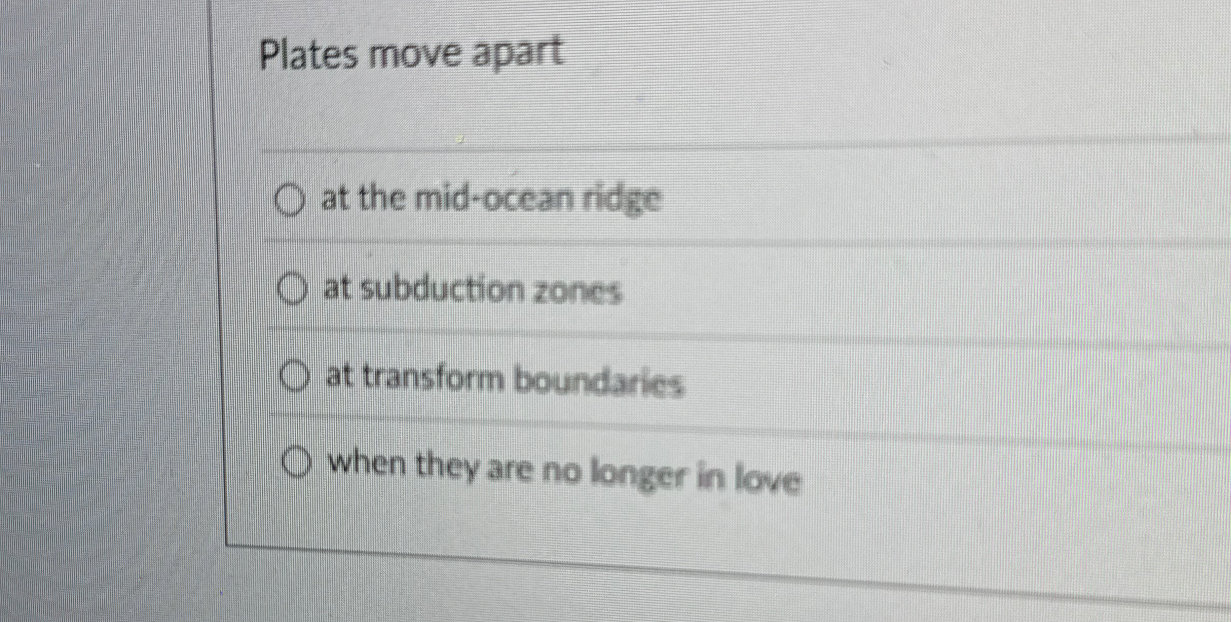 Solved Plates move apartat the midocean ridgeat subduction
