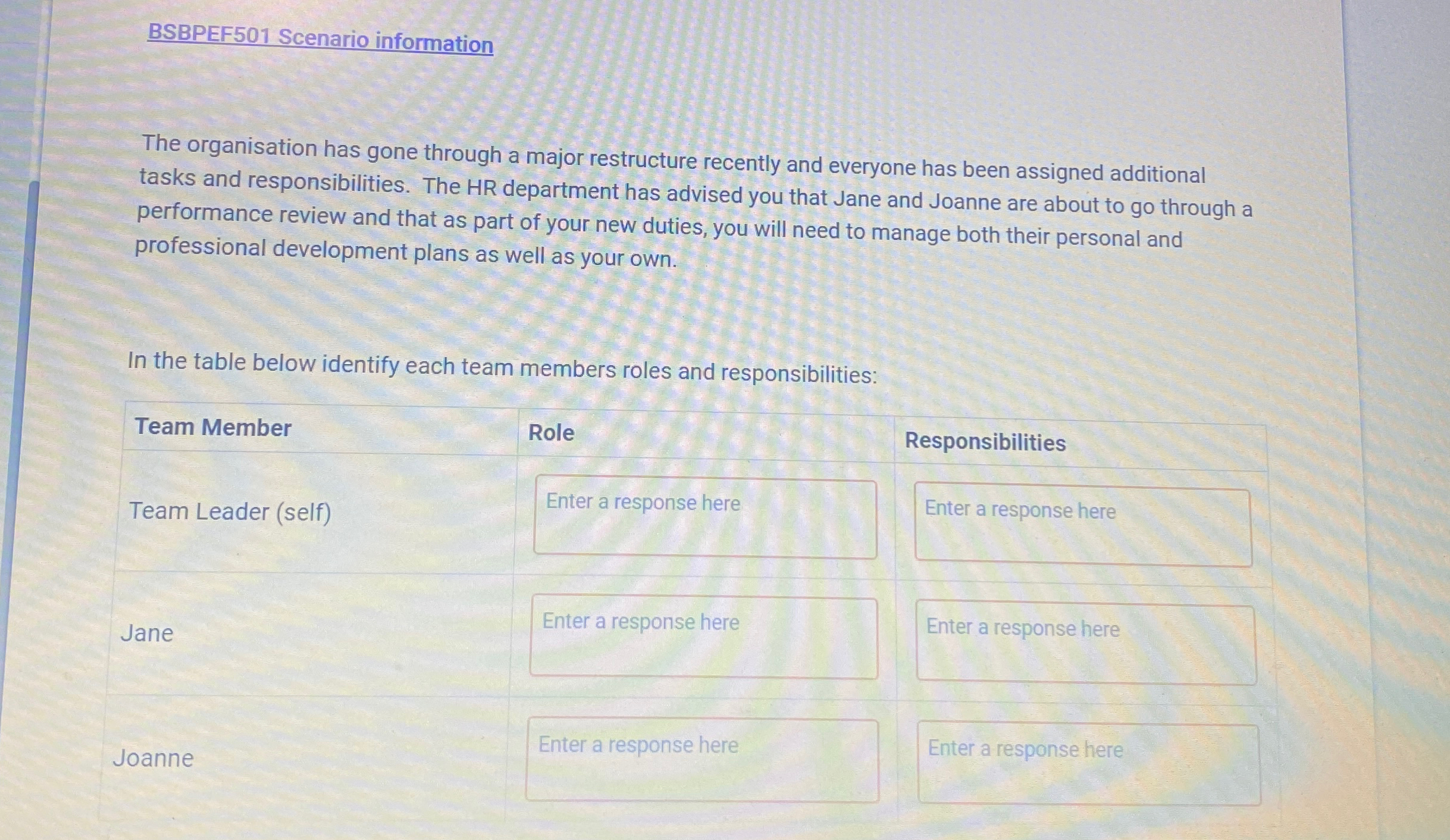 Solved BSBPEF501 ﻿Scenario informationThe organisation has | Chegg.com