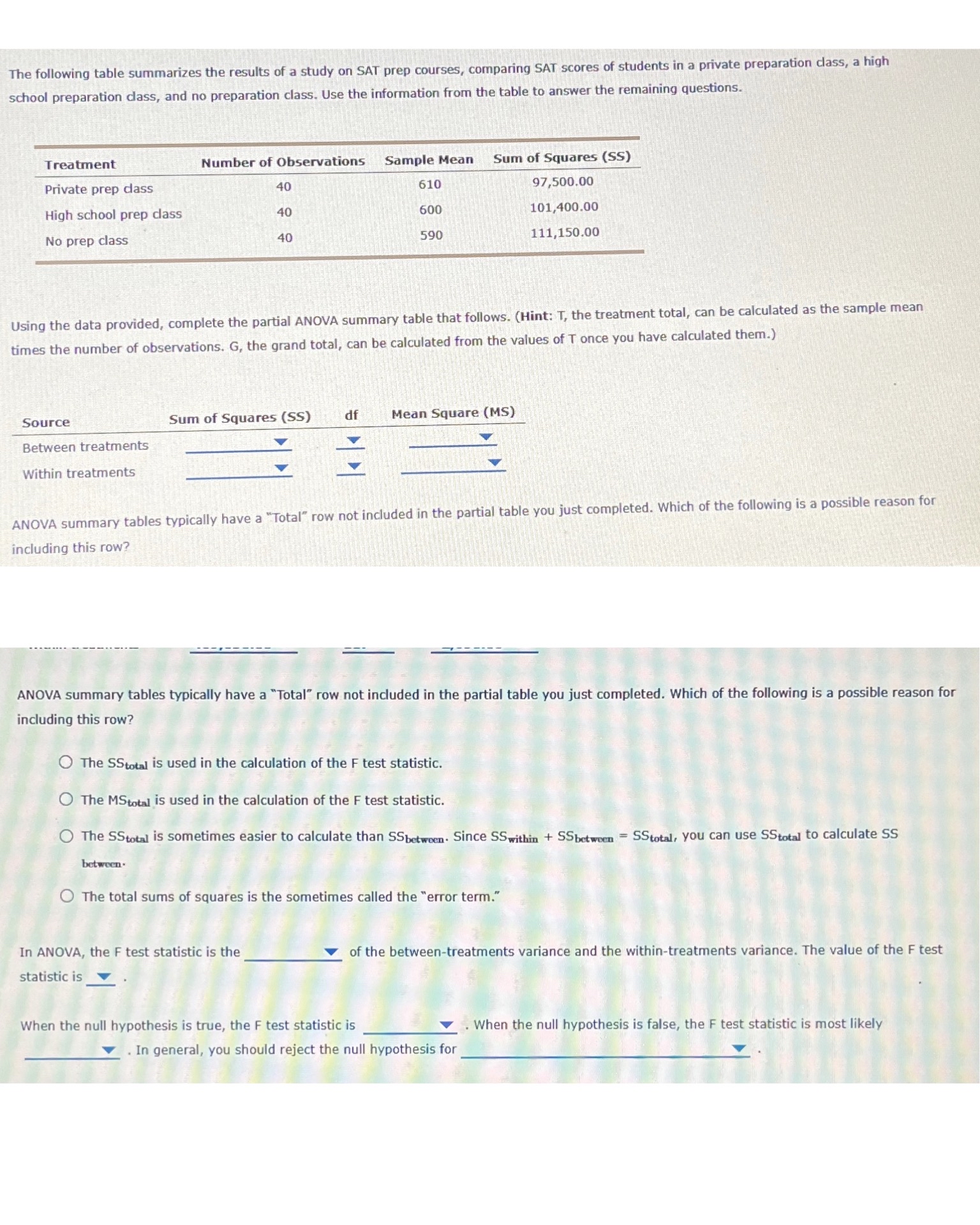 Solved The following table summarizes the results of a study | Chegg.com