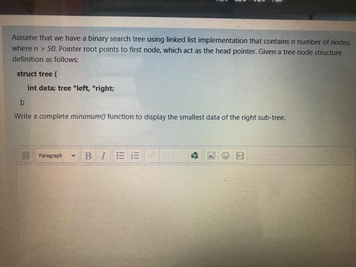 Solved Assume that we have a binary search tree using linked | Chegg.com