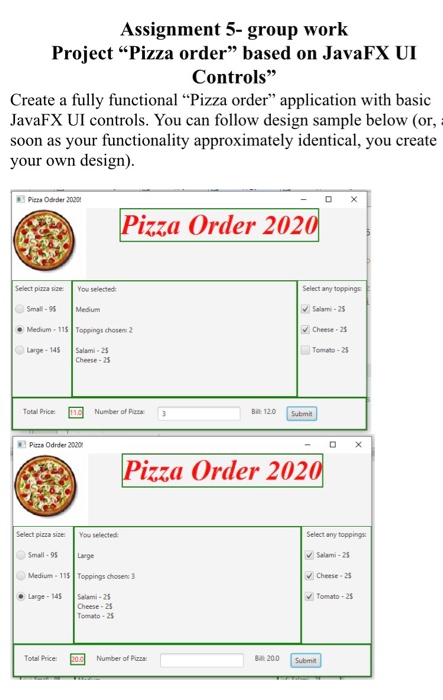 pizza assignment java