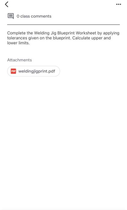 Complete the Welding Jig Blueprint Worksheet by | Chegg.com