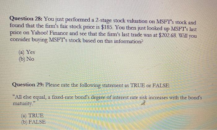 Solved Question 28 You Just Performed A 2 Stage Stock Chegg Com