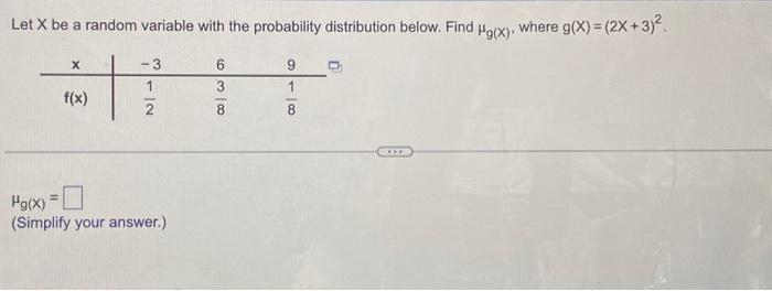 Solved Let X be a random variable with the probability | Chegg.com