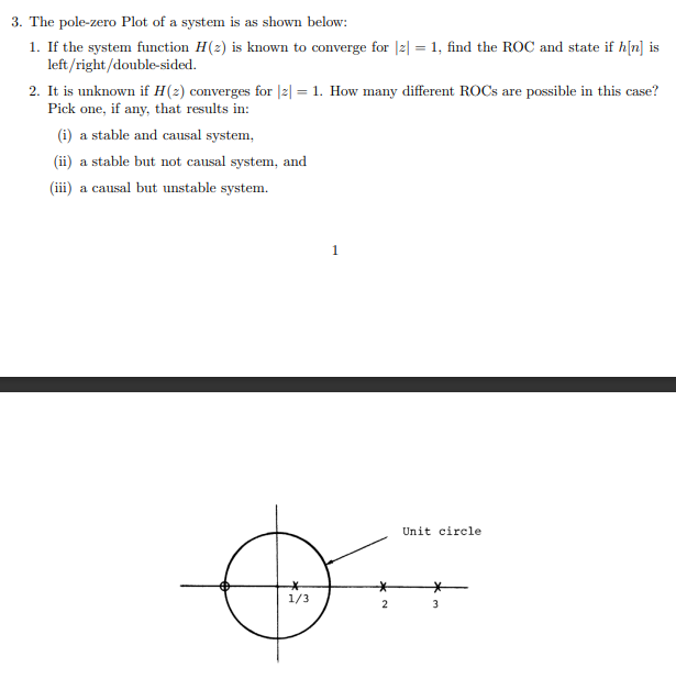 Solved The pole-zero Plot of a system is as shown below:If | Chegg.com