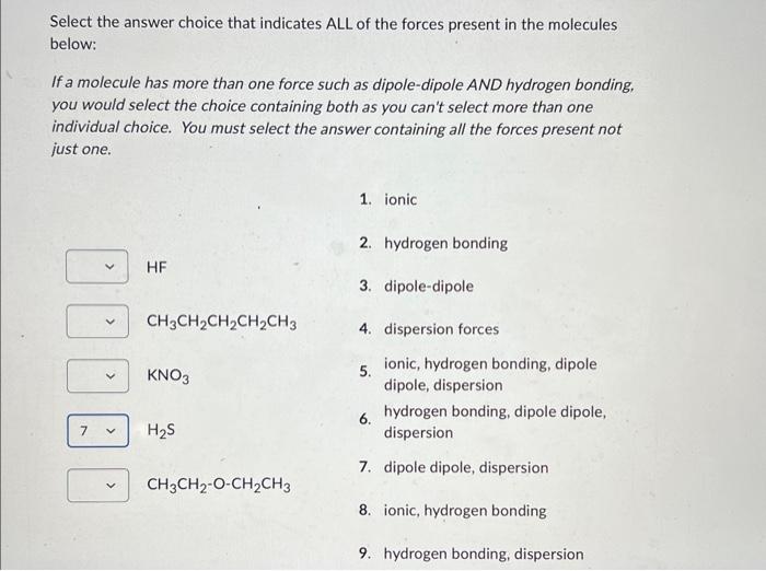 Solved Select the answer choice that indicates ALL of the | Chegg.com
