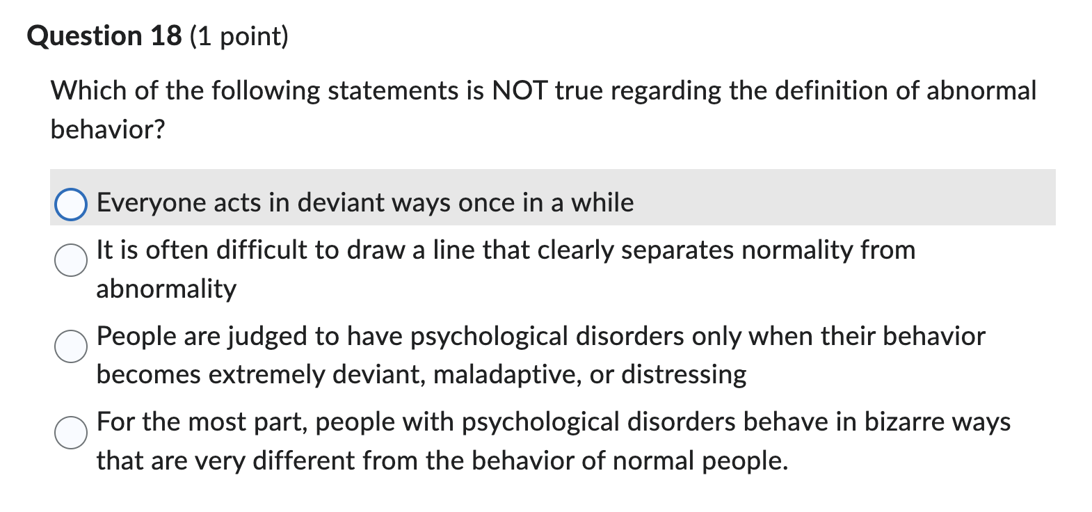 Solved Question 18 (1 ﻿point)Which of the following | Chegg.com