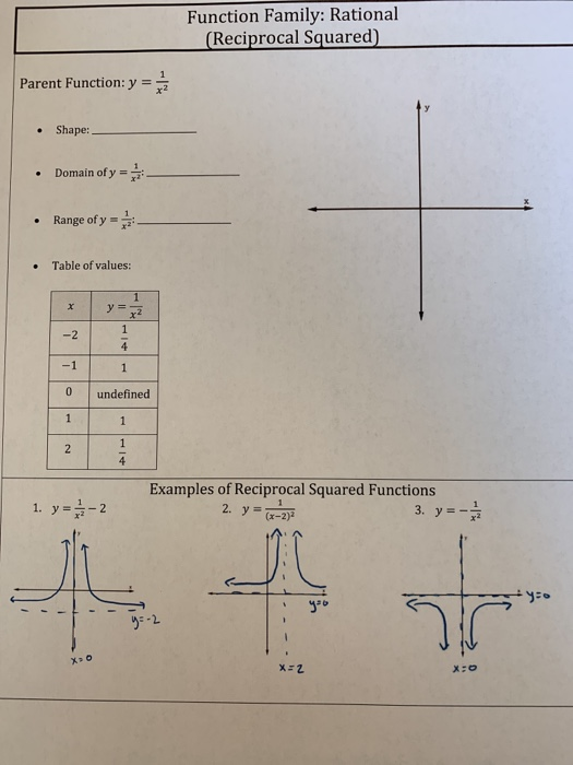 Solved Function Family Rational Reciprocal Squared 1 P Chegg Com