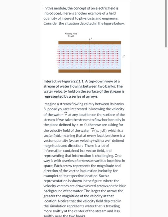 Solved In this module, the concept of an electric field is | Chegg.com